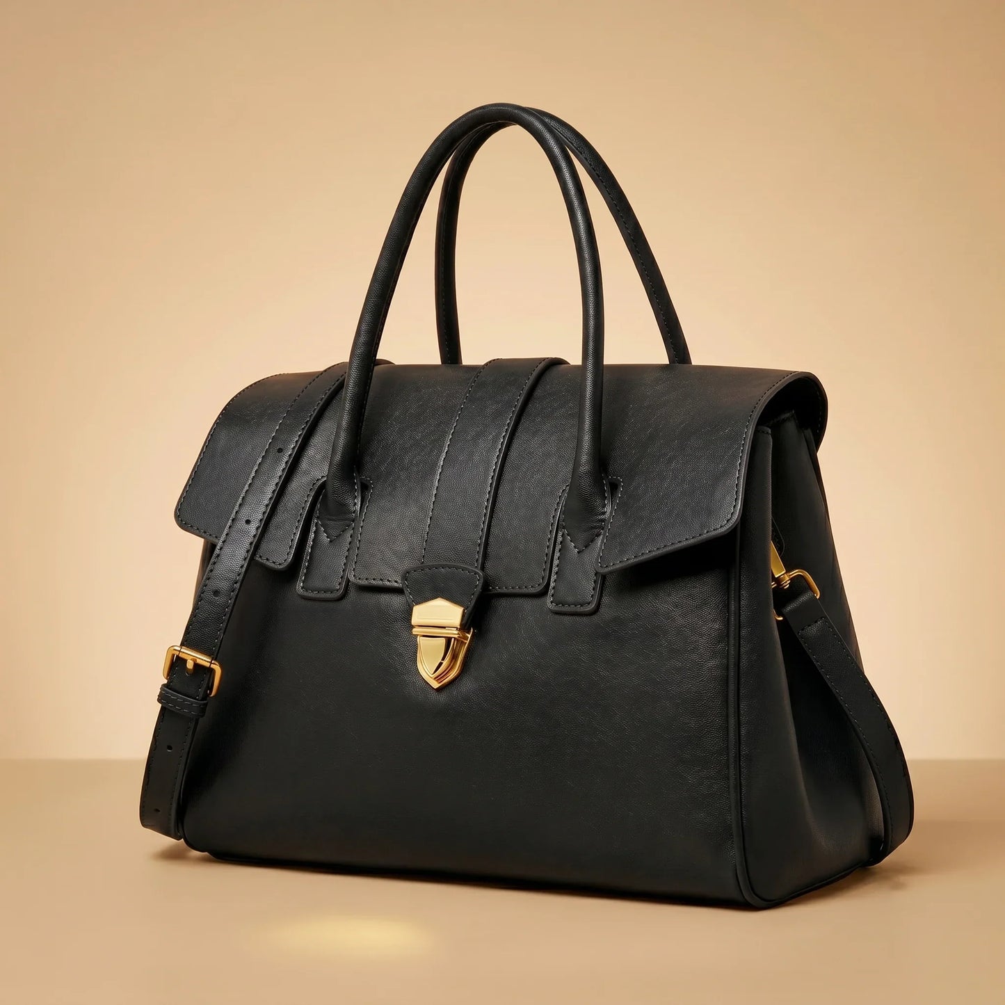 Genuine_Leather_Satchel_Flap_Top_Handle_Bag_Women_Work_Shoulder_Clasp_Lunezzo11