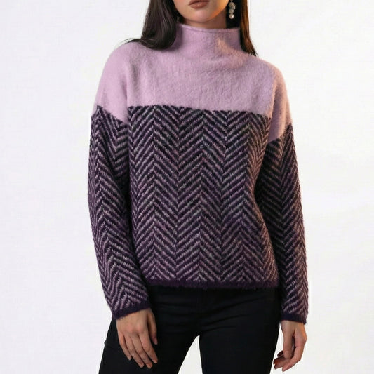 Herringbone Color-Block Sweater 2