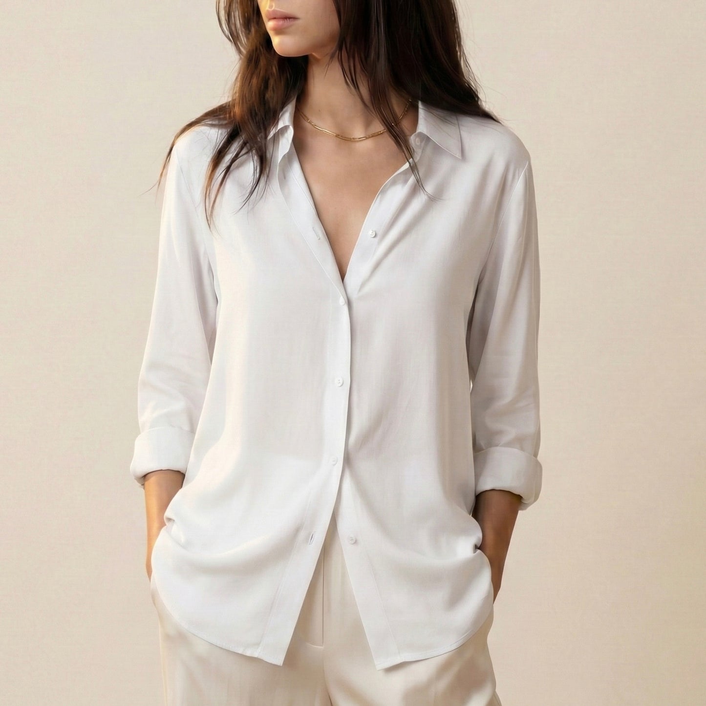 Lunezzo Essential Soft-Touch Shirt Blouse