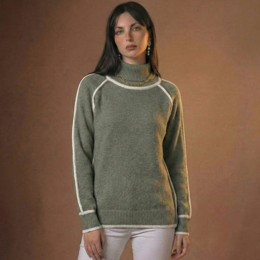 Lunezzo Contrast Trim Turtleneck