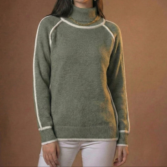 Lunezzo Contrast Trim Turtleneck 2