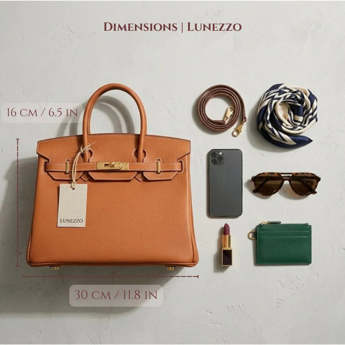 Genuine Leather Satchel Bag Structured Top Handle Work Handbag Women — Lunezzo