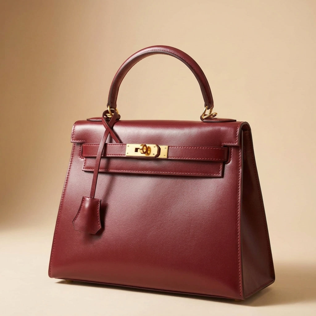 Women's Structured Top Handle Satchel — Vintage Italian-Style Gold Hardware — Lunezzo
