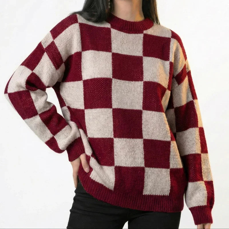 Checkered Knit Sweater 3