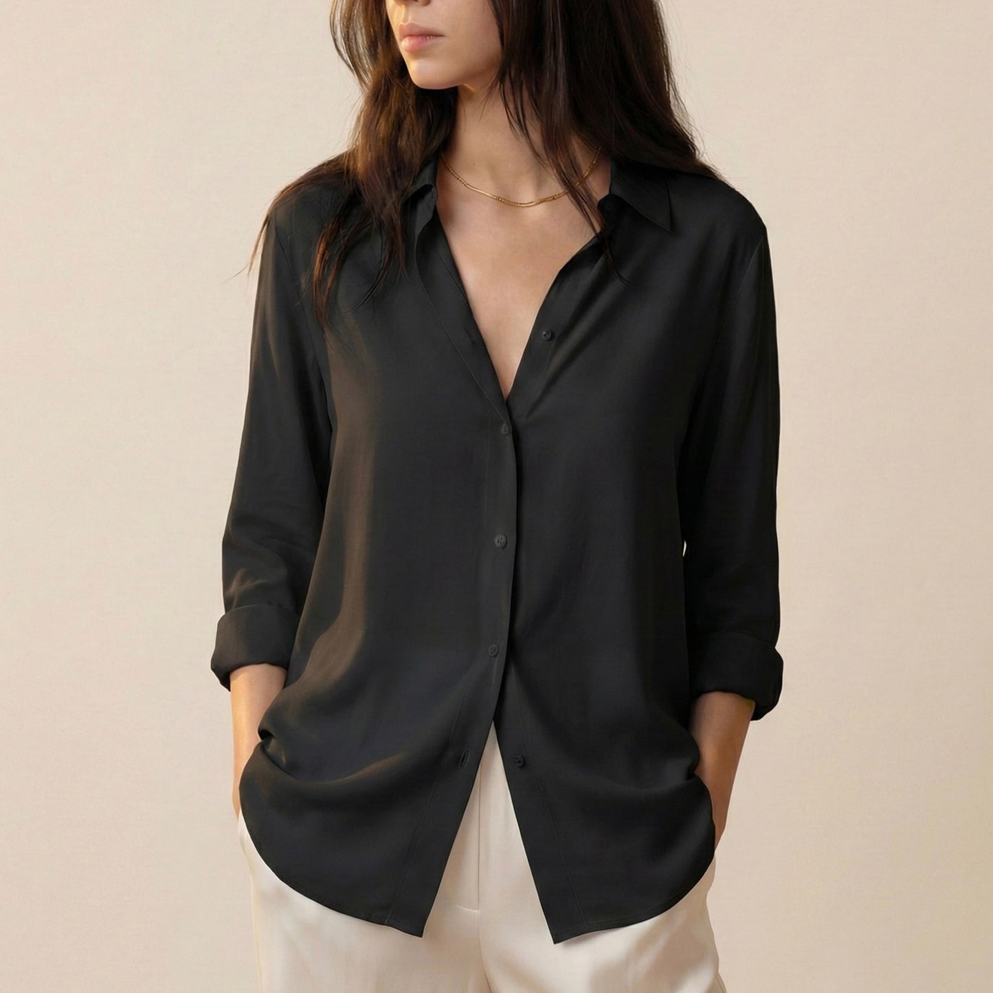 Lunezzo Essential Soft-Touch Shirt Blouse