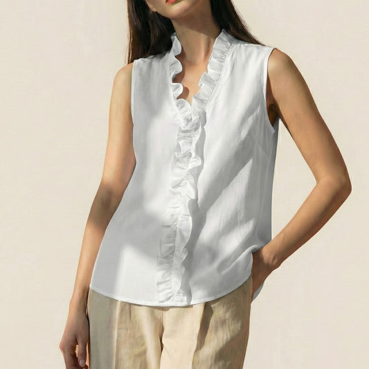 Lunezzo Aria Ruffled V-Neck Blouse
