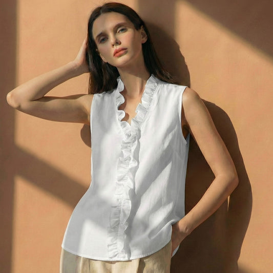 Lunezzo Aria Ruffled V-Neck Blouse