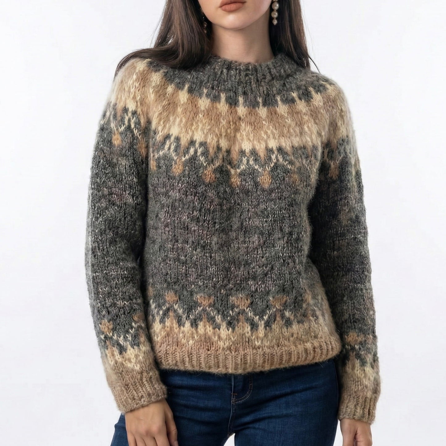 Nordic Pattern Knit Sweater