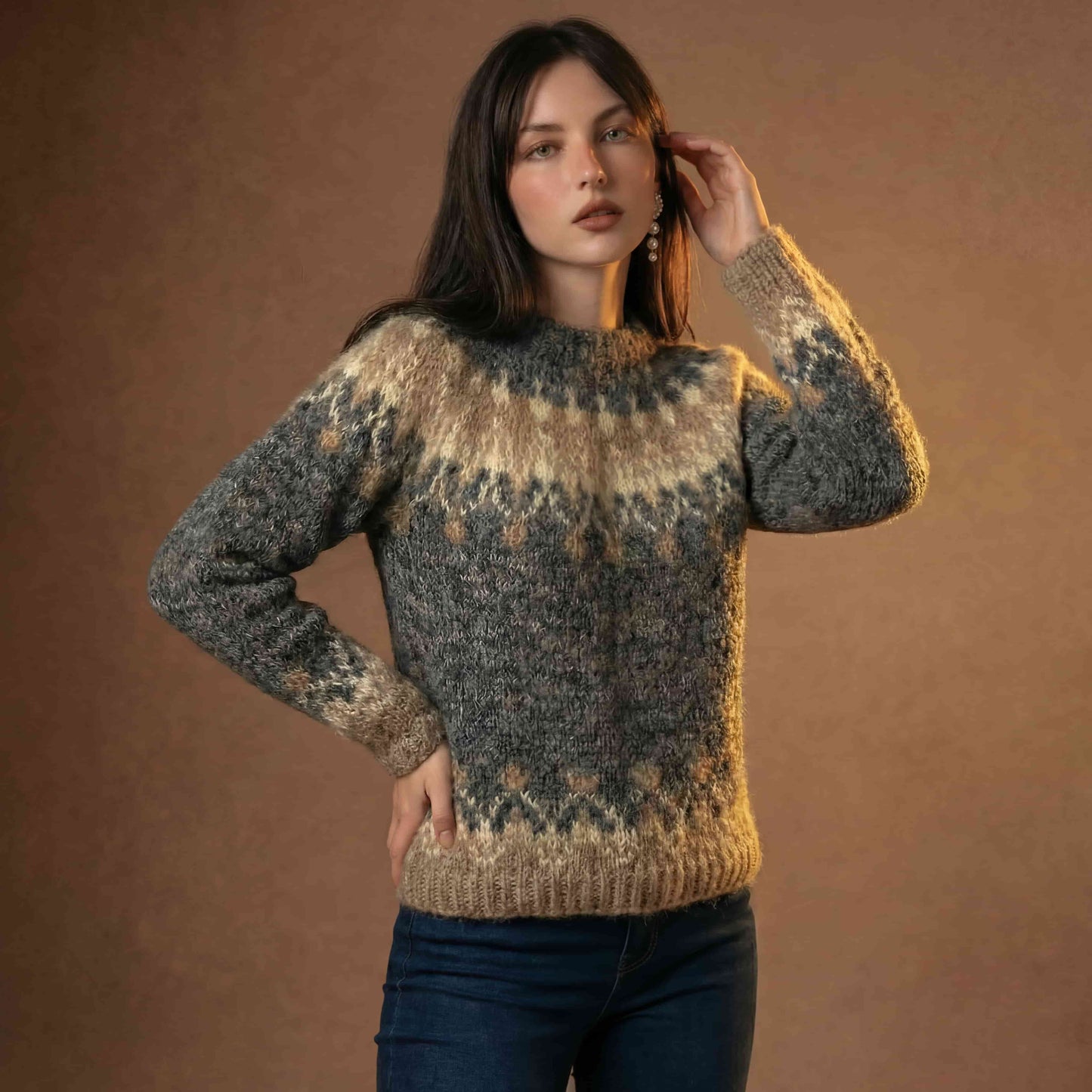Nordic Pattern Knit Sweater