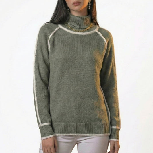 Lunezzo Contrast Trim Turtleneck