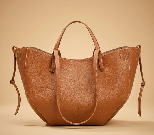 Leather Tote Bag Soft Dumpling Top Handle Shoulder Bag Large Capacity