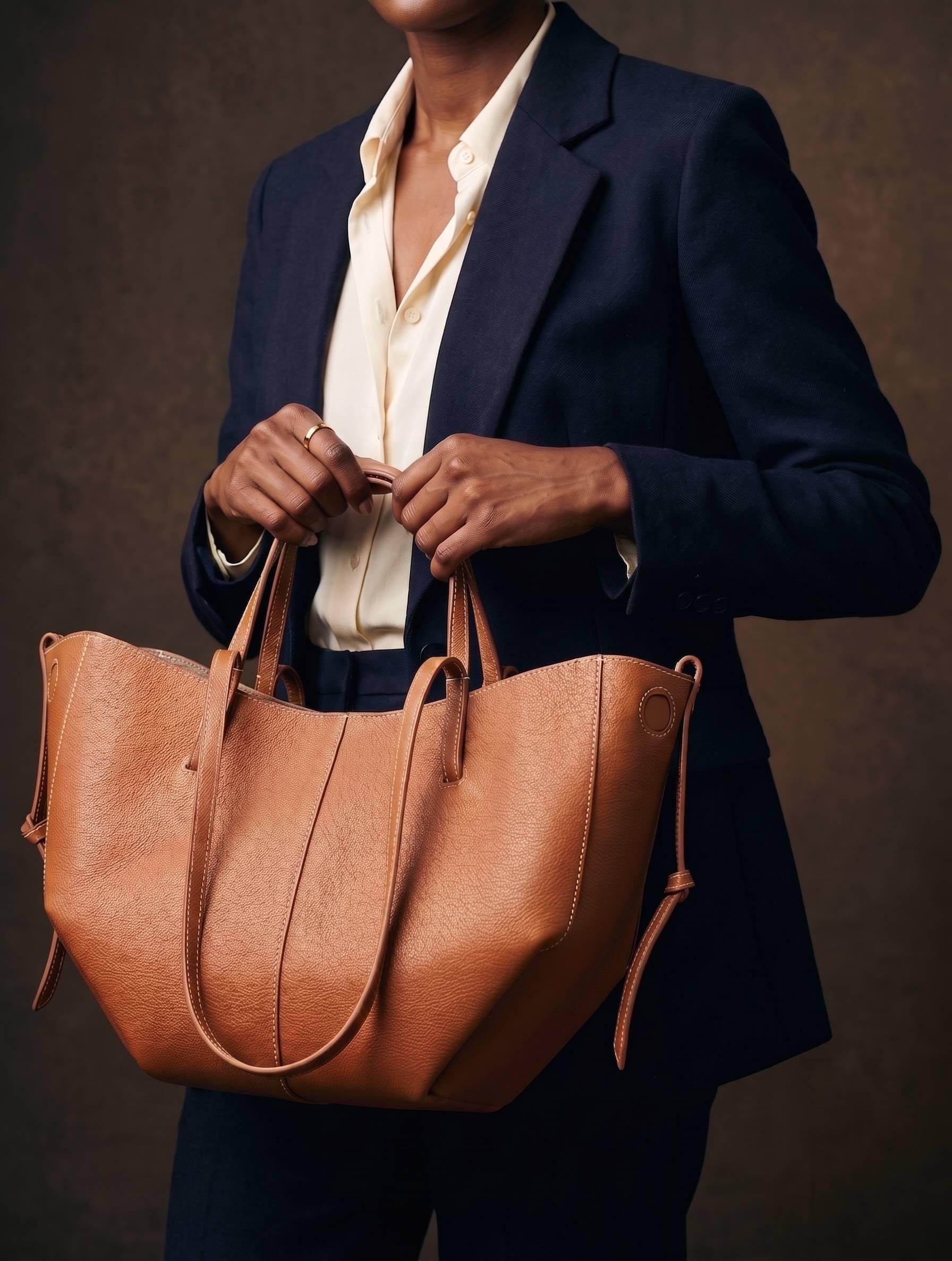Leather Tote Bag Soft Dumpling Top Handle Shoulder Bag Large Capacity_model2