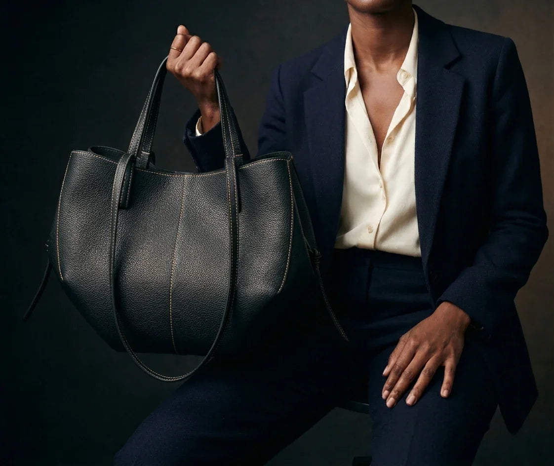 Leather Tote Bag Soft Dumpling Top Handle Shoulder Bag Large Capacity_model6