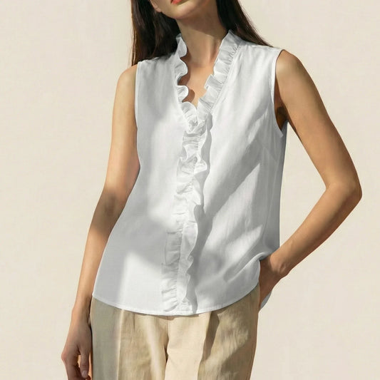 Lunezzo Aria Ruffled V-Neck Blouse