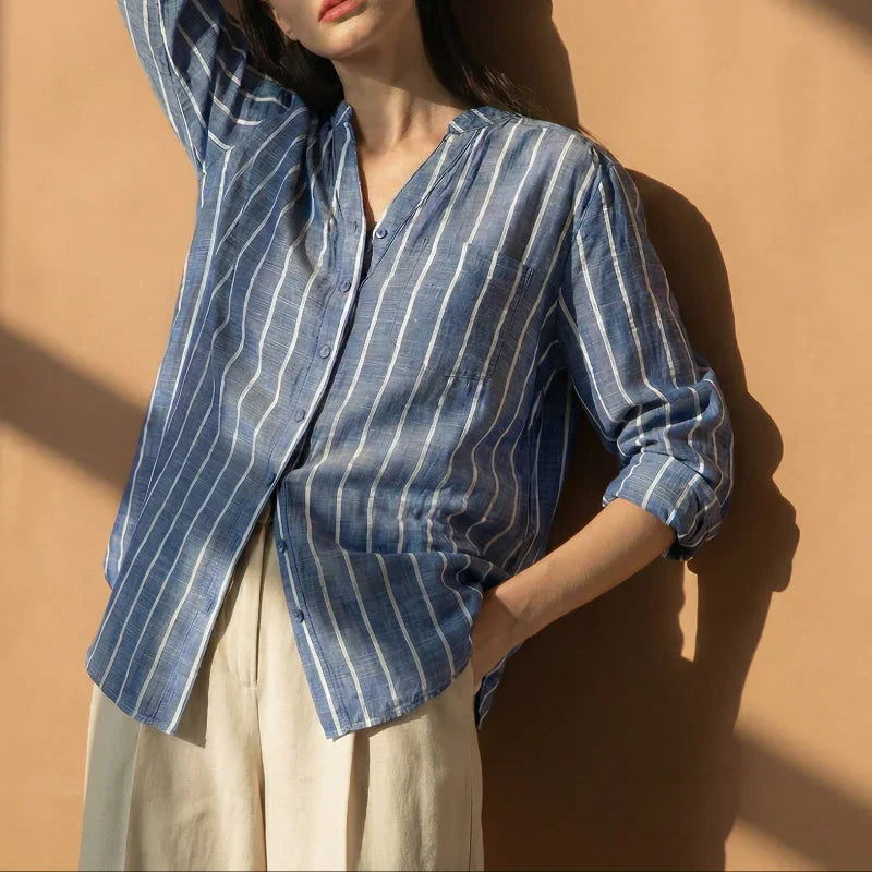 Lunezzo Coastal Breeze Striped Shirt front