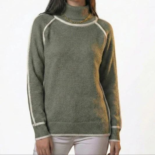 Lunezzo Contrast Trim Turtleneck