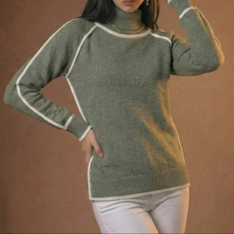 Lunezzo Contrast Trim Turtleneck 3