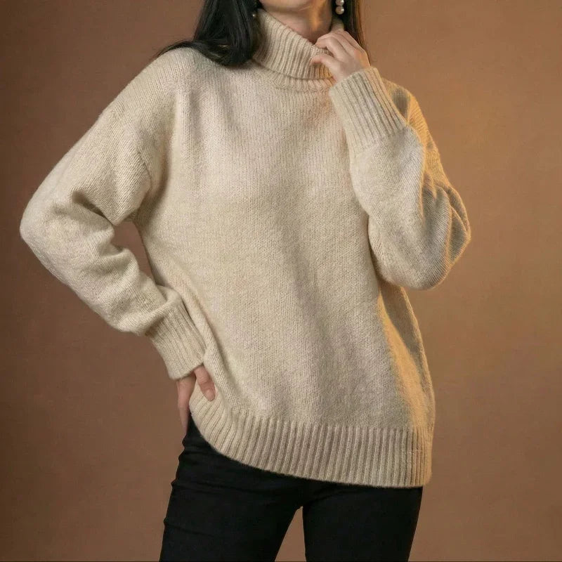 Lunezzo Soft Touch Turtleneck Sweater model
