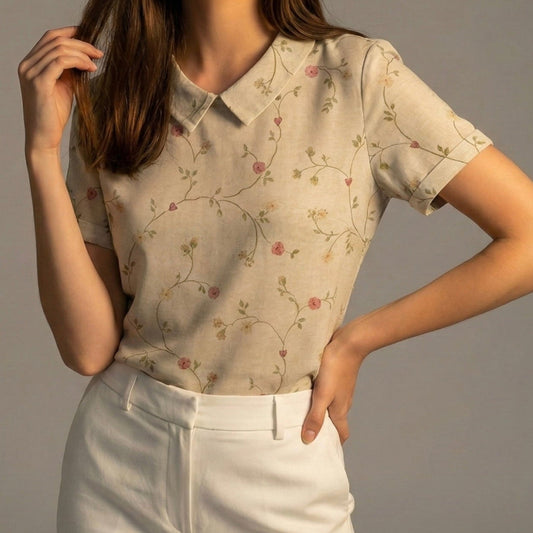 Lunezzo Wildflower Collared Blouse
