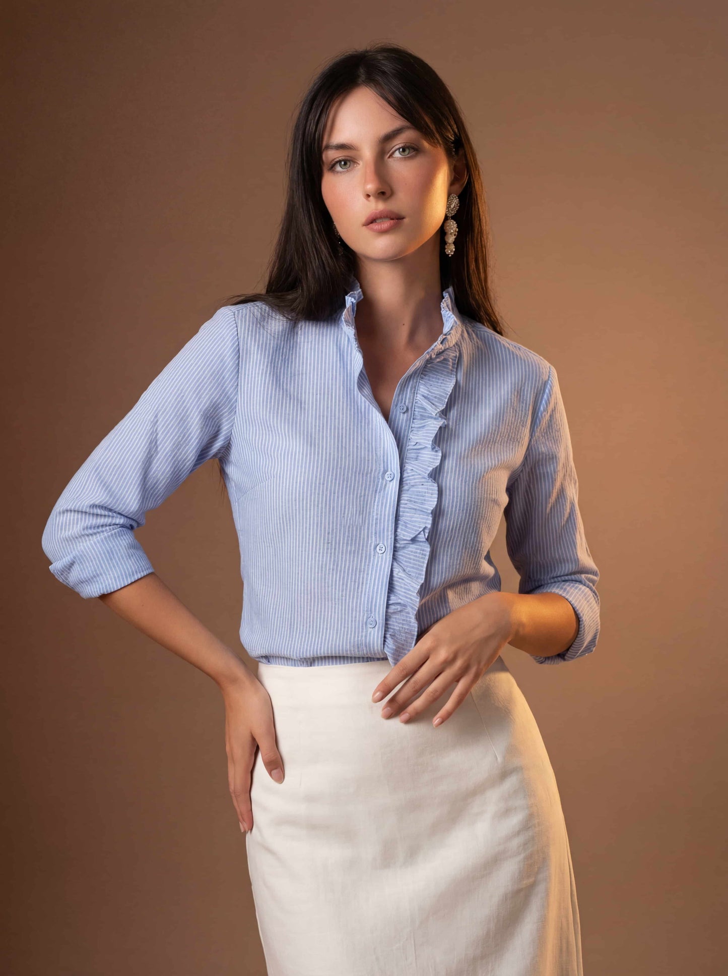 Lunezzo Women's Effortless V-Neck Blouse 8