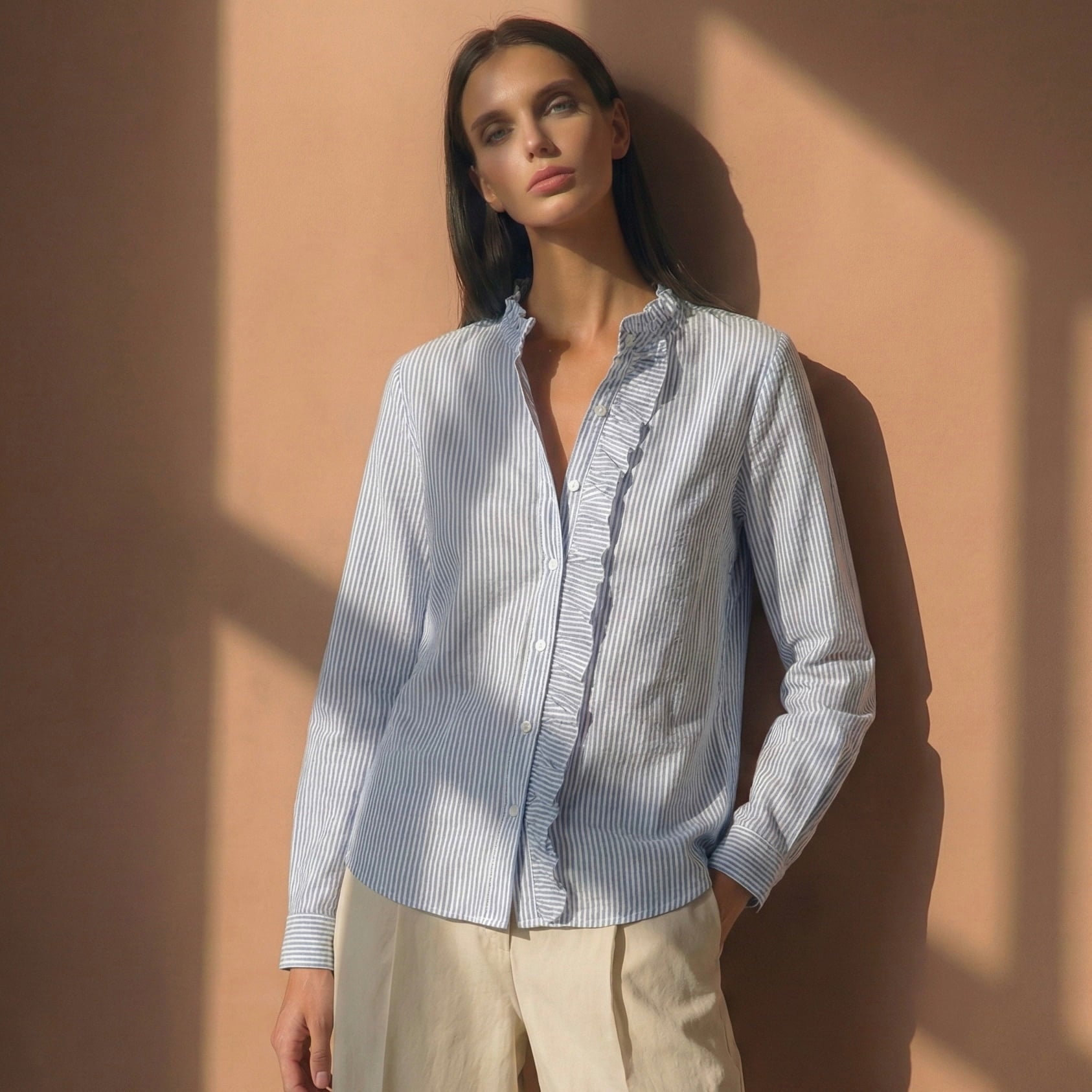 Lunezzo Women's Effortless V-Neck Blouse front