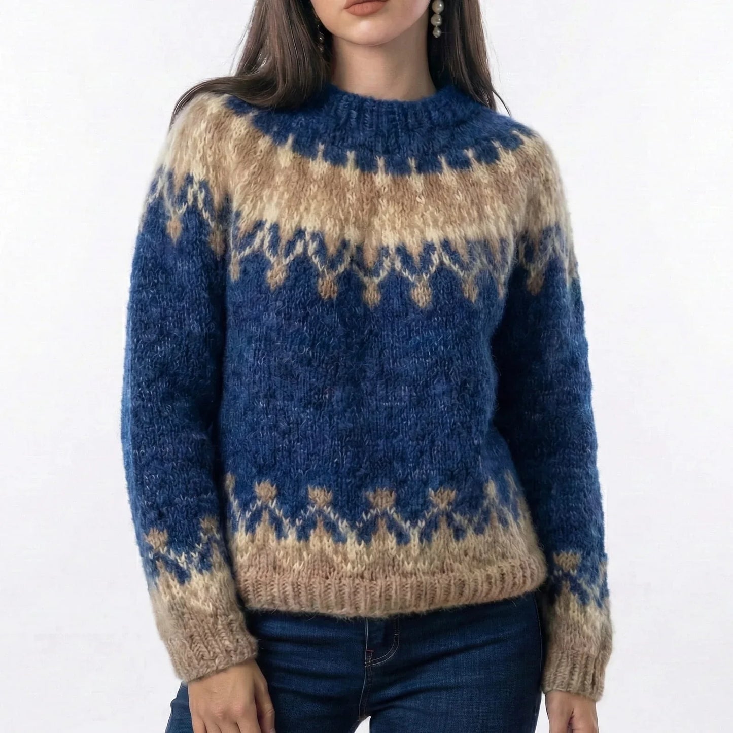 Nordic Pattern Knit Sweater 2