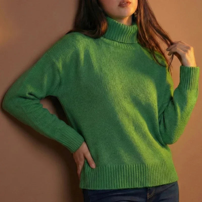 Oversized High-Neck Sweater model