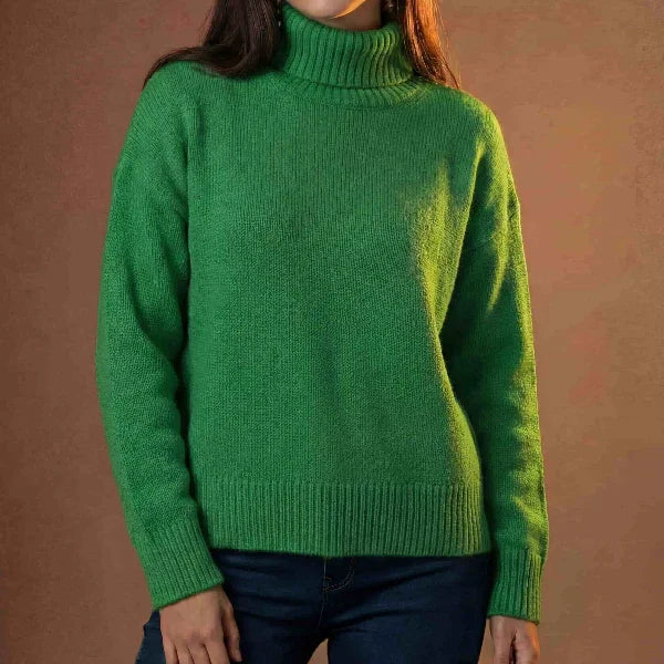 Oversized High-Neck Sweater model front