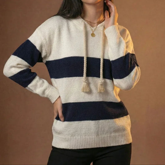 Striped Knit Hoodie 2 