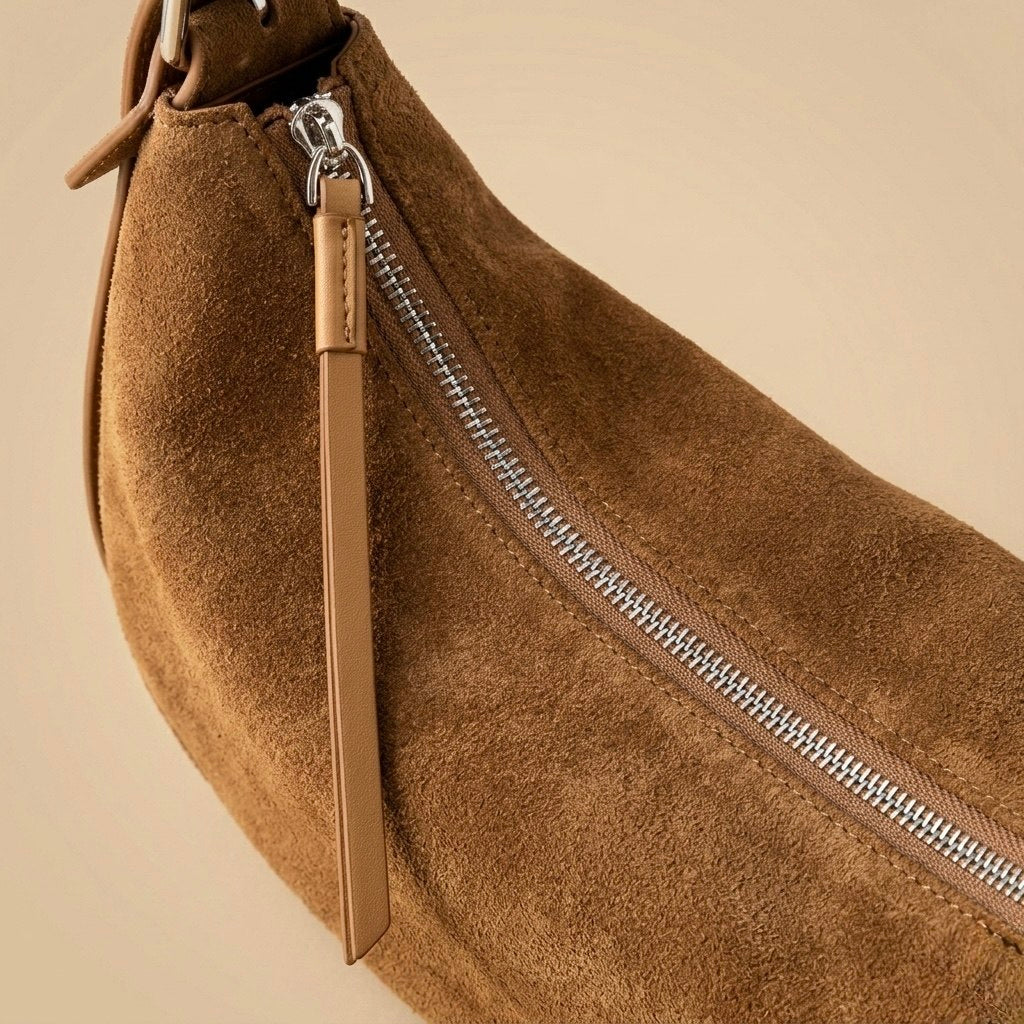 Suede_Hobo_Bag_Genuine_Suede_Slouchy_Vintage_Shoulder_Bag_Women_Zipper_Lunezzo_details