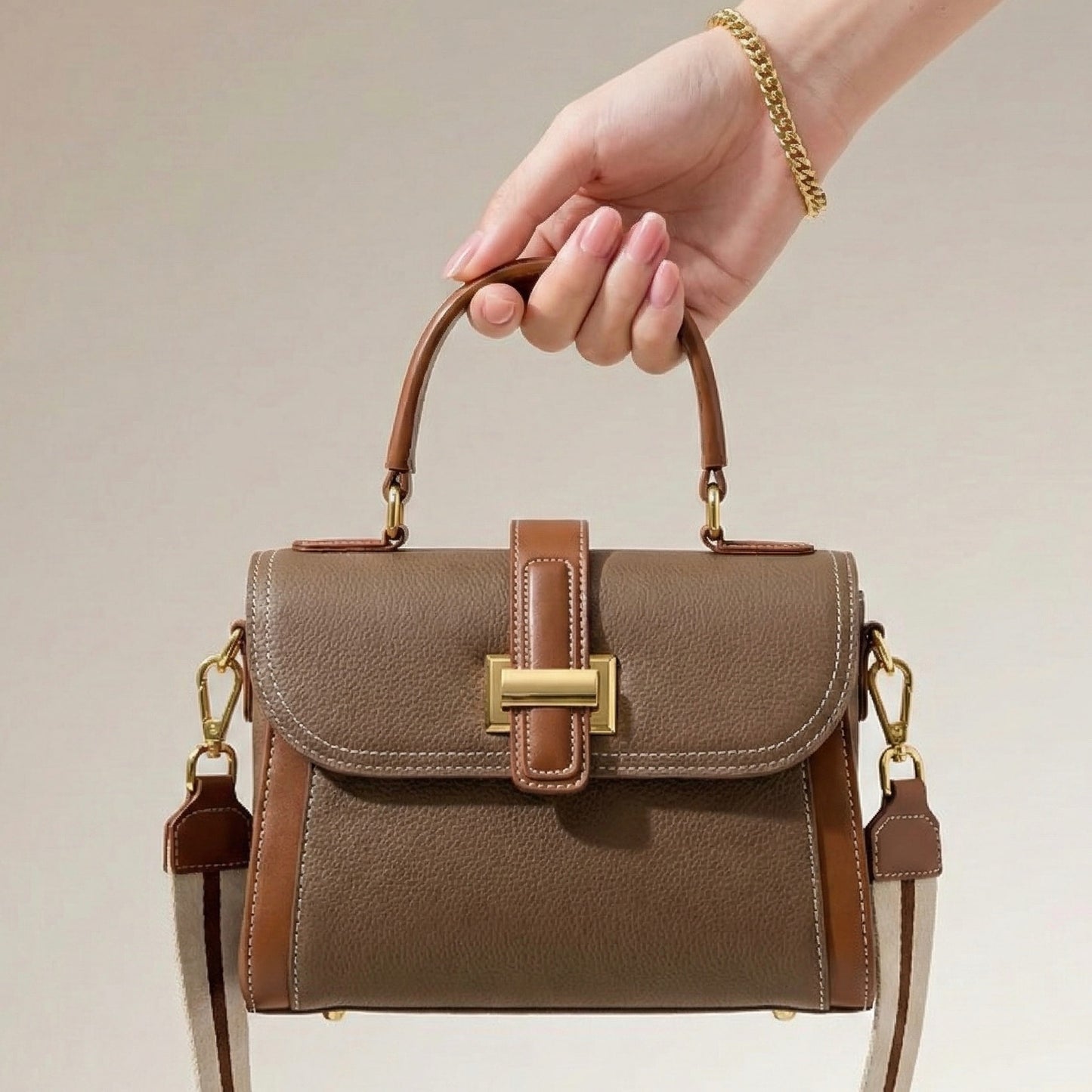 Women_Structured_Crossbody_Top_Handle_Bag_Color_Block_Italian_Style_Lunezzo_model3