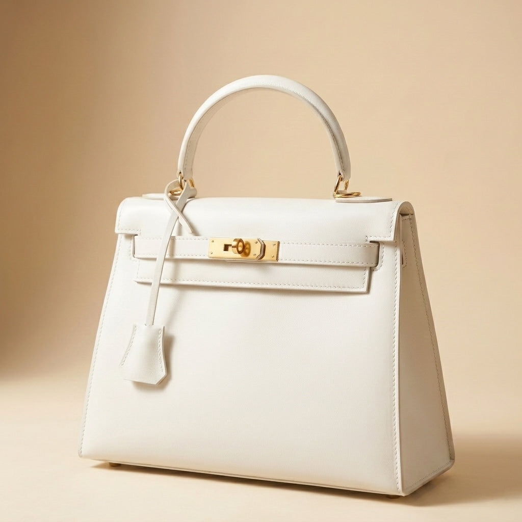 Women's Structured Top Handle Satchel — Vintage Italian-Style Gold Hardware — Lunezzo