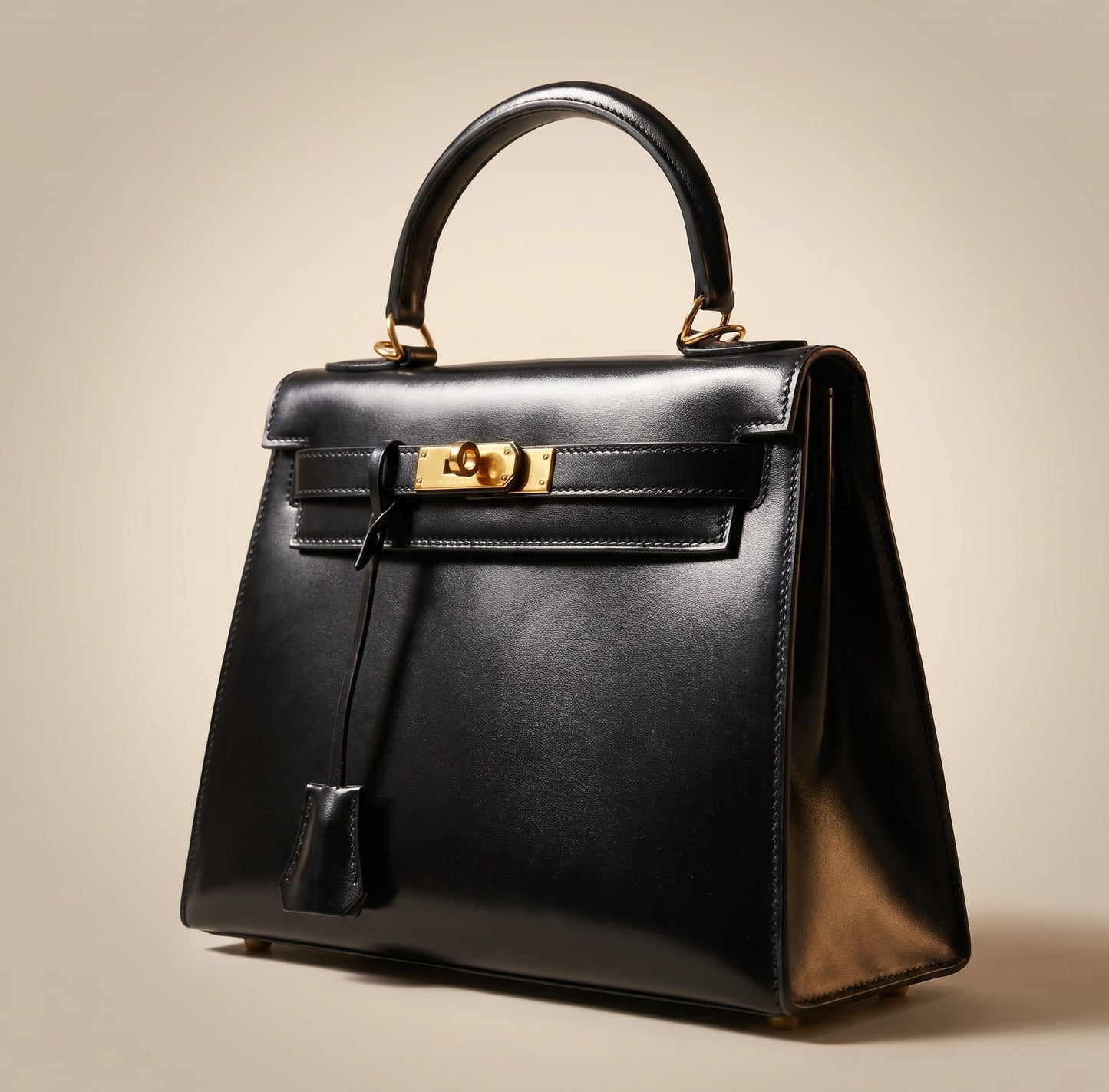 Women's Structured Top Handle Satchel — Vintage Italian-Style Gold Hardware — Lunezzo
